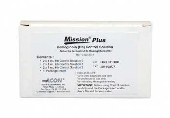CLIAWAIVED Mission Plus Control Set Hemoglobin (Hb) 3 Levels 2 X 3 X 1 mL - AC-C122-3041