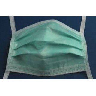 Cardinal Health - Surgical Mask Anti-fog Adhesive Pleated Tie Closure One Size Fits Most Green NonSterile ASTM Level 1 Adult - AT73835