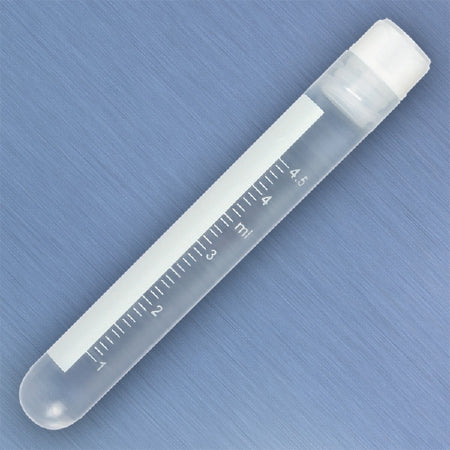 Globe Scientific CryoClear Cryogenic Tube Round Bottom Plain 5 mL Without Color Coding Screw Cap Polypropylene Tube - 3006-50