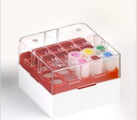 Globe Scientific BioBox Cryogenic / Freezer Storage Box BioBOX 52 X 76 X 76 mm Red Polycarbonate 25 Vials - 3039R
