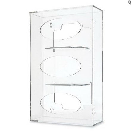 Market Lab - Glove Dispenser Wall Mounted 3-Box Capacity Clear 10.13 W X 4.13 D X 16 H Inch Acrylic - 3615-CL