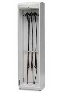 Solaire Medical Endoscope Cabinet 18 X 24-3/4 X 92 Inch Exterior, 16-3/4 X 23-1/4 Inch Interior, 5 Large Diameter Scope, Soft White, 20 Gauge Steel, With Electronic Roll Top Keyless Entry, Ambient Air Ventilation, Powder-Coated Finish, 165 lbs.