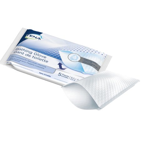 Essity Hms North America Rinse-Free Bathing Glove Wipe Tena Soft Pack Water / Peg-8 / Dimethicone Scented 5 Count - 65005