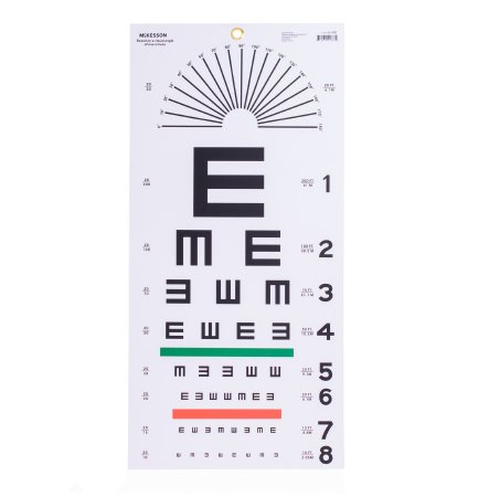 McKesson McKesson Eye Test Chart 20 Feet Falling E - 63-3051