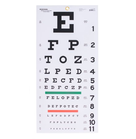McKesson McKesson Eye Test Chart 20 Feet Snellen - 3061