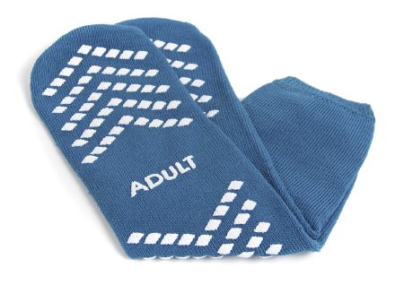 McKesson McKesson Slipper Socks Large Teal Above the Ankle - 16-SCE1