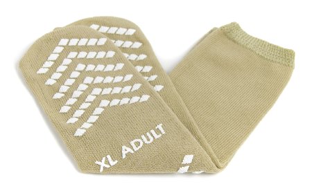 McKesson McKesson Slipper Socks Adult X-Large Tan Above the Ankle - 16-SCE2