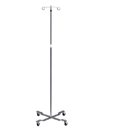 Clinton Industries Economy IV Pole Ram Horn Hooks 2-Hook 4 Legs Epoxy Coated Base, Easy Roll Ball Bearing Casters, 22 Inch Base Diameter - IV-40