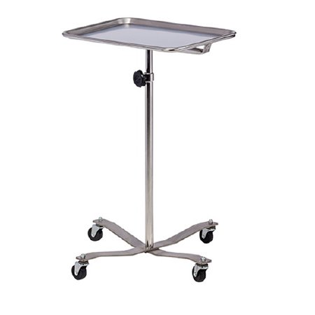 Clinton Industries - Mobile Instrument Stand Tray Stainless Steel Base, Four Leg Mobile Base, Heavy-duty Stable Design 33 to 49 Inch 23 Inch - MS-29