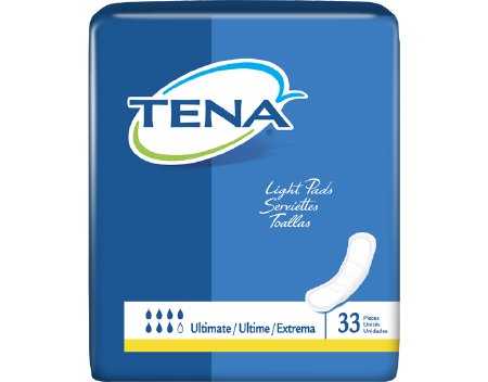 Essity HMS North America Inc TENA Light Ultimate Bladder Control Pad 16 Inch Length Heavy Absorbency Dry-Fast Core One Size Fits Most Unisex Disposable - 47709