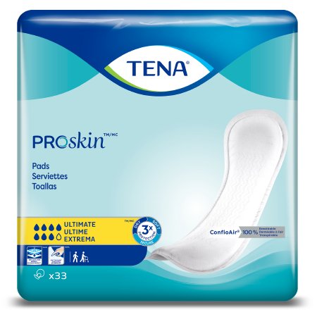 TENA ProSkin Ultimate - Bladder Control Pad 16 Inch Length Heavy Absorbency Dry-Fast Core One Size Fits Most Adult Unisex Disposable - 47709