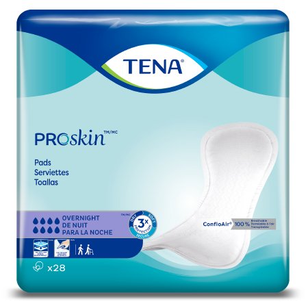 TENA ProSkin Overnight - Bladder Control Pad 16 Inch Length Heavy Absorbency Dry-Fast Core One Size Fits Most Adult Unisex Disposable - 47809