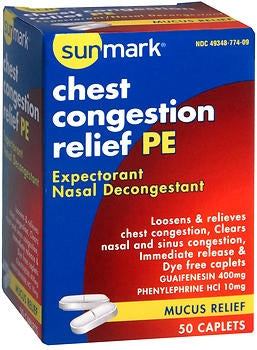 McKesson sunmark Cold and Cough Relief 400 mg - 10 mg Strength Tablet 50 per Box - 49348077409