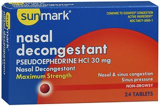 McKesson sunmark Sinus Relief 30 mg Strength Tablet 24 per Box - 70677000501