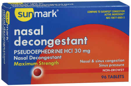 McKesson sunmark Sinus Relief 30 mg Strength Tablet 96 per Box - 70677000503