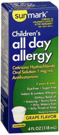 McKesson sunmark Children's Allergy Relief 5 mg Strength Syrup 4 oz. - 70677001401