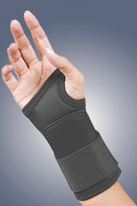 BSN Medical Safe-T-Wrist HD Wrist Support Palmar / Dorsal Stay Elastic / Vinyl Right Hand Black Medium - 71-111MDBLK