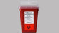 OakRidge Products OakRidge Phlebotomy Sharps Container 7-1/2 H X 4-1/2 W X 4-1/2 L Inch 1 Quart Red Vertical Entry Slide Top - 0310-1500