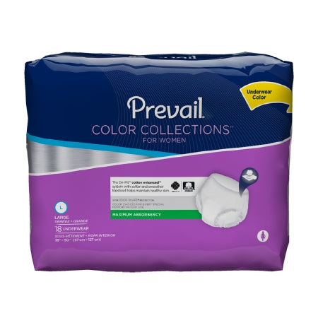 First Quality Prevail Color Collections for Women Adult Absorbent Underwear Pull On Large Disposable Moderate Absorbency - PWV-513