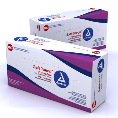 Dynarex Safe-Touch Exam Glove X-Large NonSterile Latex Standard Cuff Length Fully Textured Ivory Not Chemo Approved - 2339