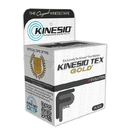 Dynatronics Kinesio Tex Gold FP Kinesiology Tape Water Resistant Cotton 2 Inch X 16.4 Foot Black NonSterile - KTGN45024