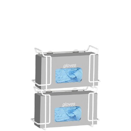 R & B Wire Products - Glove Box Holder Horizontal Mounted 2-Box Capacity White 4-1/4 X 10-1/2 X 13-1/2 Inch Powder-Coated Steel - 552