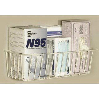 PAC RAC - Wall Storage Basket Almond Steel Wire 5 X 7 X 17-1/2 Inch - 1059