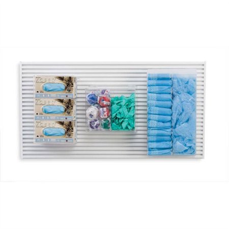 Market Lab Inc Side-Loading Glove Box Holder Horizontal Mount 3-Box Clear 4.75 X 10.125 X 16 Inch Acrylic - 6042