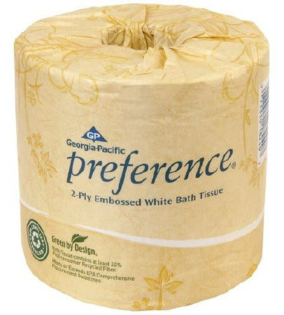 Georgia Pacific Preference Toilet Tissue preference White 2-Ply Standard Size Cored Roll 550 Sheets 4 X 4.05 Inch - 18280/01