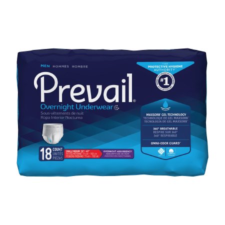 First Quality Prevail Overnight Adult Absorbent Underwear Pull On Small / Medium Disposable Heavy Absorbency - PWX-512