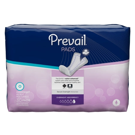 First Quality Prevail Daily Pads Overnignt Bladder Control Pad 16 Inch Length Heavy Absorbency Polymer One Size Fits Most Female Disposable - PVX-120