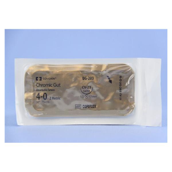 Medtronic MITG-Covidien Suture 4-0 Chromic Gut Cv-23 Surgigut Undyed 30" Monofilament 36/Ca - UG203