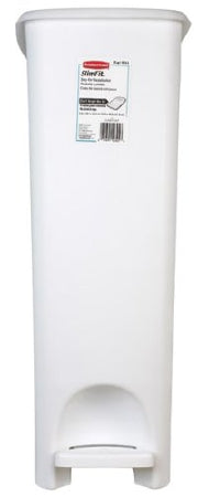 Saalfeld Redistribution Trash Can 45 Quart Rectangular White Plastic Step On - FG284802WHT