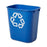 Saalfeld Redistribution Deskside Recycling Container 13-5/8 Quart Rectangular Blue Open Top - FG295573BLUE