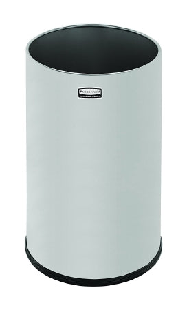 Saalfeld Redistribution Metallic Series Trash Can 5 gal. Round Silver Stainless Steel Open Top - FGUB1900SSS