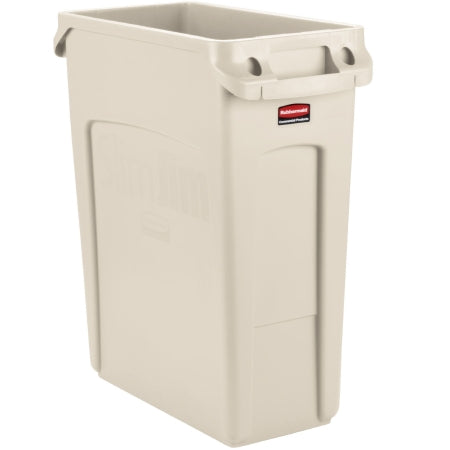 Saalfeld Redistribution Slim Jim Recycling Container 16 gal. Rectangular Beige Plastic Open Top - 1971259