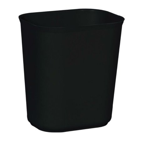 Rubbermaid - Fire-Resistant Trash Can 14 Quart Rectangular Black Thermoset Polyester Open Top - FG254100BLA