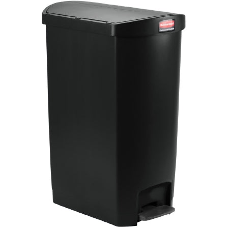 Saalfeld Redistribution Slim Jim Trash Can 18 gal. Rectangular Black Plastic Step On - 1883614