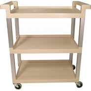 Saalfeld Redistribution 9T65-71 Series Utility Cart 16.2 X 31.5 X 36 Inch 3 Shelves Beige - FG9T6571BEIG
