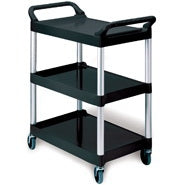 Saalfeld Redistribution 3424-88 Series Utility Cart 18.6 X 33.6 X 37.8 Inch 3 Shelves Gray - FG342488PLAT