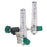 Precision Medical - Oxygen Flowmeter Adjustable with 2 Power Take-Offs 0 - 15 LPM Y Block Assembly DISS Hand Tight Adapter - Y8MFA1003PT2