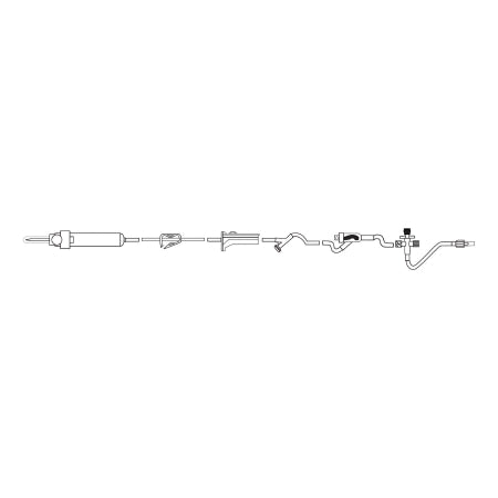 MedSource - Primary IV Administration Set 10 Drops / mL Drip Rate 83 Inch Tubing 3 Ports - MS-83250