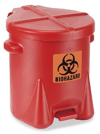 Uline Uline Trash Can ULINE 6 gal. Round Red HDPE Step On - H-5191