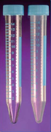 Stockwell Scientific Centrifuge Tube Conical Bottom Plain 22 X 120 mm 15 mL Blue Screw Cap Polystyrene Tube - 3215