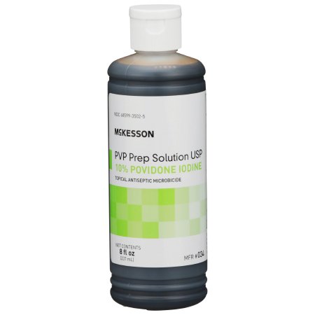 McKesson - Skin Prep Solution 8 oz. Flip-Top Bottle 10% Strength Povidone-Iodine NonSterile - 034