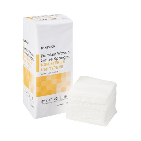 McKesson - USP Type VII Gauze Sponge Cotton 12-Ply 4 X 4 Inch Square NonSterile - 42422000
