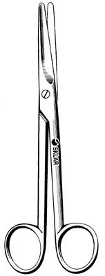 Sklar - Dissecting Scissors Mayo 5-1/2 Inch Length OR Grade Stainless Steel NonSterile Left Handed Finger Ring Handle Straight Blunt Tip / Blunt Tip - 15-1555LFT