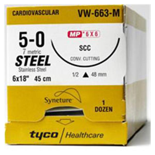 Medtronic MITG-Covidien Suture 0 Stainless Steel No Needle Silver 12X18" Monofilament 12/Ca - 8886240763