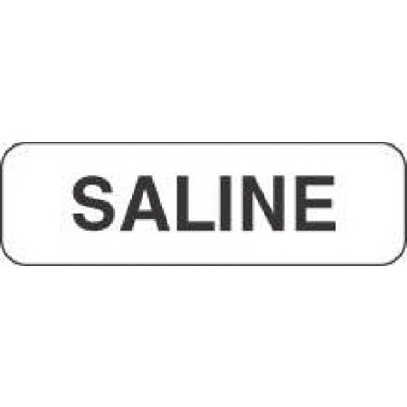 Precision Dynamics PDC Pre-Printed Label pdc Anesthesia Label Saline White 3/8 X 1-1/4 Inch - TFWHP03