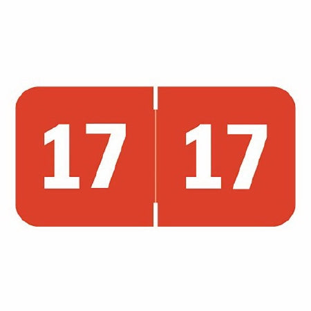 Precision Dynamics Tabbies Pre-Printed Label Communication Fill In Year "2017" Red 3/4 X 1-1/2 Inch - TAYM-17